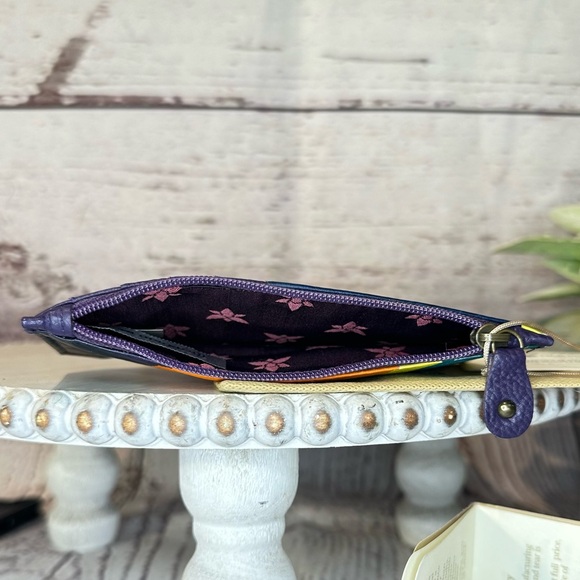 NWT Anuschka Women’s Hand Painted Leather RFID Credit Card Holder Case Wallet - Picture 5 of 10